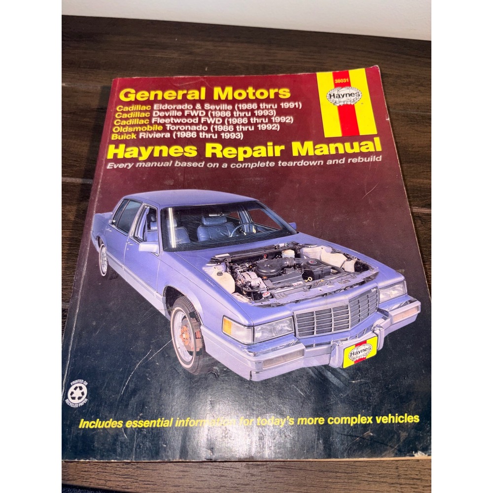 Haynes Repair Manual GM Cadillac Eldorado Seville Deville Olds Toronado 38031